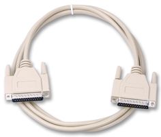 VIDEK 4095 Computer Cable, D Subminiature Plug, 25 Way, D Subminiature Plug, 25 Way, 6.6 ft, 2 m, White