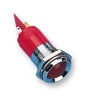 CML INNOVATIVE TECHNOLOGIES 19530360 LED Panel Mount Indicator, Satin Chrome Bezel, Red, 22 mm, 12 mA, 100 mcd, IP67