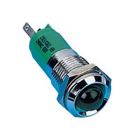 CML INNOVATIVE TECHNOLOGIES 19210361 LED Panel Mount Indicator, Satin Chrome Bezel, Green, 24 VAC, 14 mm, 20 mA, 70 mcd, IP67