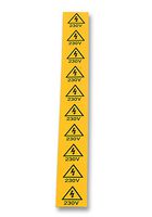 TE CONNECTIVITY 13024 Label, Self Adhesive, 19 mm, 19 mm, Vinyl, 230V