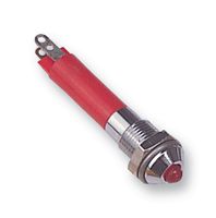 CML INNOVATIVE TECHNOLOGIES 19020253 LED Panel Mount Indicator, Satin Chrome Bezel, Red, 12 VDC, 6 mm, 20 mA, 13 mcd, IP40