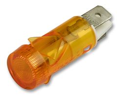 ARCOLECTRIC / BULGIN LIMITED C282000NAO Neon Indicator, 130 V, Quick Connect, Amber, 12 mm, Round with Flat Top, 20 mA