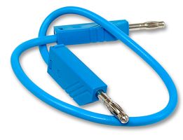 HIRSCHMANN TEST AND MEASUREMENT 934063102 Test Lead, 4mm Banana Plug to 4mm Banana Plug, Blue, 60 V, 32 A, 1 m