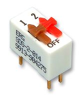 ERG COMPONENTS SDS-2-014 DIP / SIP Switch, 2 Circuits, Slide, Through Hole, SPST, 100 V, 1 A