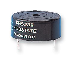 KINGSTATE KPEG232 Transducer, Piezo, Alarm, Continuous, 75 dB, 3.2 kHz, Through Hole