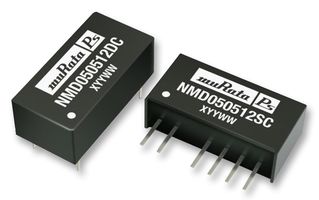 MURATA POWER SOLUTIONS NMD050505SC Isolated Through Hole DC/DC Converter, Power Sharing, ITE, SIP, 1:1, 1 W, 2 Output, 5 V