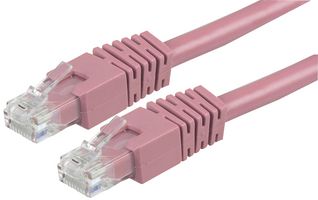PRO SIGNAL PS11209 Ethernet Cable, UTP, Patch Lead, Cat6, RJ45 Plug to RJ45 Plug, Pink, 1 m