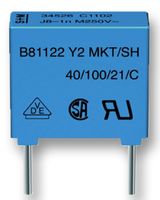 TDK B81123C1222M000 Safety Capacitor, Metallized PP, Radial Box - 2 Pin, 2200 pF, ± 20%, Y1, Through Hole