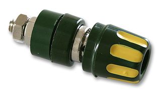 HIRSCHMANN TEST AND MEASUREMENT 930103188 Binding Post, PKI 10 A Series, 35 A, 60 V, Nickel Plated Contacts, Panel Mount, Green, Yellow