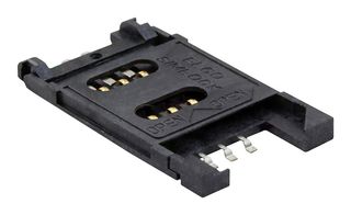 KYOCERA AVX 9162006301150 Memory Card Connector, Locking, SIM, Hinged, 6 Contacts, Copper Alloy, Gold Plated Contacts