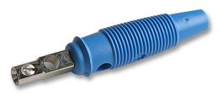 HIRSCHMANN TEST AND MEASUREMENT 930726102 Banana Test Connector, 4mm, Plug, Cable Mount, 16 A, 60 V, Nickel Plated Contacts, Blue
