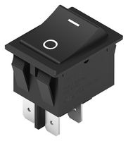 WURTH ELEKTRONIK 471018264153 Rocker Switch, DPST-NO, Non Illuminated, Panel, Snap-In, Black, WS-RSTV Series