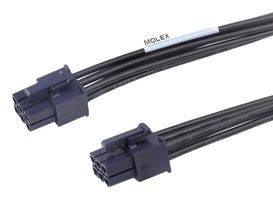 MOLEX 224094-1062 Cable Assembly, Mini-Fit Versa Receptacle to Mini-Fit Versa Receptacle, 6 Ways, 4.2 mm, 2 Row