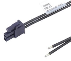 MOLEX 224095-1024 Cable Assembly, Mini-Fit Versa Receptacle to Free End, 2 Ways, 4.2 mm, 2 Row, 600 mm, 23.6 "