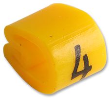 TE CONNECTIVITY - RAYCHEM 6171404 Wire Marker, Z Type, Push On Pre Printed, 4, Black, Yellow, 5.7 mm