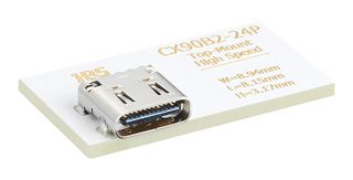 HIROSE / HRS CX90B2-24P USB Connector, USB Type C, USB 3.2, Receptacle, 24 Ways, Surface Mount, Right Angle