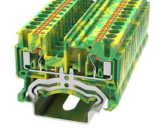 MULTICOMP PRO MP012889 DIN Rail Mount Terminal Block, 2 Ways, 26 AWG, 12 AWG, 4 mm², Push In