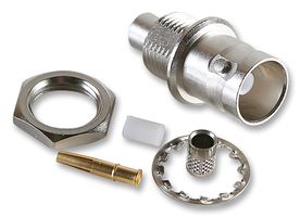 RADIALL R142306503 RF / Coaxial Connector, BNC Coaxial, Straight Bulkhead Jack, Crimp, 75 ohm, RG179, RG187