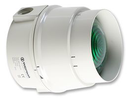 WERMA 89020000 Beacon, Green, Steady, 25W, 240VAC, IP65, 150mm Dia., 154mm Height
