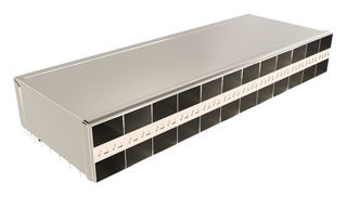 AMPHENOL COMMUNICATIONS SOLUTIONS UE864G462010361 Cage, SFP, 2 x 4 (Stacked), with Heat Sink, with Light Pipe, Press-Fit