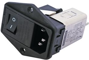 SCHAFFNER - TE CONNECTIVITY FN389B-6-22 Filtered IEC Power Entry Module, IEC C14, Medical, 6 A, 250 VAC, 2-Pole Switch