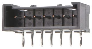 MOLEX 53426-9071 Pin Header, Wire-to-Board, 2.5 mm, 1 Rows, 7 Contacts, Through Hole Right Angle