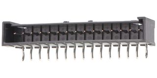 MOLEX 53426-9151 Pin Header, Wire-to-Board, 2.5 mm, 1 Rows, 15 Contacts, Through Hole Right Angle