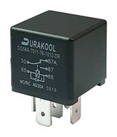 DURAKOOL DG56A-7011-76-1012-DR Automotive Relay, IP54, 12 VDC, 40 A, SPDT, Plug In, Quick Connect, DG56A Series