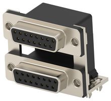 TE CONNECTIVITY 2454917-5 Stacked D Sub Connector, Upper - Receptacle / Lower - Receptacle, DA, 15 Contacts
