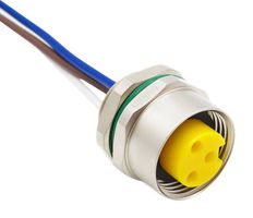 BULGIN LIMITED PXMBNI78FPF03AFLPG135002 Sensor Cable, 7/8" Receptacle, Free End, 3 Positions, 200 mm, 7.9 ", Buccaneer 7/8" Series