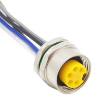 BULGIN LIMITED PXMBNI78FPF05AFLPG135002 Sensor Cable, 7/8" Receptacle, Free End, 5 Positions, 200 mm, 7.9 ", Buccaneer 7/8" Series
