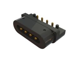 EDAC 685F0422350125E Magnetic Connector, 4 Contacts, Plug, Right Angle, 2.2 mm, 2 A, Black