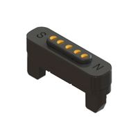 EDAC 686G0524350125E Magnetic Connector, 5 Contacts, Receptacle, Right Angle, 1.8 mm, 2 A, Black