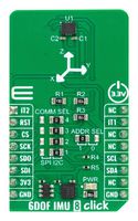 MIKROELEKTRONIKA MIKROE-5763 Add-On Board, 6DOF IMU 8 Click, ISM330DLC, 3-Axis Accelerometer, 3-Axis Gyroscope, I2C, SPI, 3.3V in