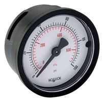 NOSHOK 20-110-60-PSI/BAR Pressure Gauge, 60 psi, -40 °C to 60 °C, 1/4" NPT, Dual Scale - psi/bar, 100 Series