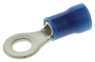 AMP - TE CONNECTIVITY 34160 Ring Tongue Terminal, M4, #8, 14 AWG, 2 mm², PLASTI-GRIP, Blue