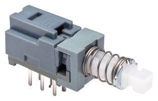 E-SWITCH PBH2UOANAGX Pushbutton Switch, PBH Series, DPDT-DB, On-(On), Plunger for Cap
