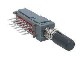 E-SWITCH PBH4UEENAGX Pushbutton Switch, PBH Series, 4PDT-DB, On-On, Plunger for Cap