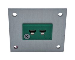 LABFACILITY IM-K-FF + FMP-1 Thermocouple Connector, Miniature, Green, 45 x 40mm Panel, K, Socket, 1Way, IEC, Fascia Mount