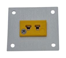 LABFACILITY AM-K-FF + FMP-1 Thermocouple Connector, Miniature, Yellow, 45 x 40mm Panel, K, Socket, 1Way, ANSI, Fascia Mount