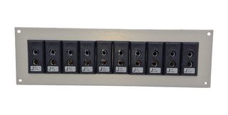 LABFACILITY IS-J-FF + FSP-10 Thermocouple Connector, Standard, Black, 66 x 221mm Panel, J, Socket, 10Way, IEC, Fascia Mount