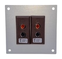 LABFACILITY IS-T-FF + FSP-2 Thermocouple Connector, Standard, Brown, 66 x 69mm Panel, T, Socket, 2Way, IEC, Fascia Mount