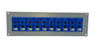 LABFACILITY JS-K-FF + FSP-10 Thermocouple Connector, Miniature, Blue, 66 x 221mm Panel, K, Socket, 10Way, JIS, Fascia Mount