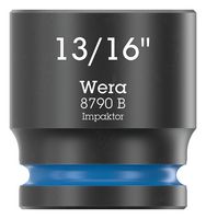 WERA 05005523001 Socket, Hexagonal, Impaktor, 3/8" Drive, 13/16" AF, 32mm L