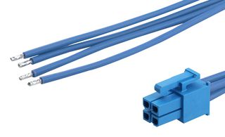 MOLEX 226245-2043 Cable Assembly, Mini-Fit Versa Receptacle to Free End, 4 Ways, 4.2 mm, 2 Row, 300 mm, 11.8 "