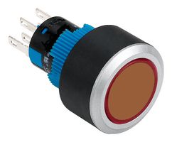 MULTICOMP PRO MPAB-PB-1049 Industrial Pushbutton Switch, 24 V LED, MPAB-PB Series, 22 mm, SPST-NO, SPST-NC, Latching, Round