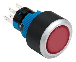 MULTICOMP PRO MPAB-PB-1063 Industrial Pushbutton Switch, 24 V LED, MPAB-PB Series, 22 mm, DPST-NO, DPST-NC, Latching, Round