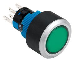 MULTICOMP PRO MPAB-PB-1068 Industrial Pushbutton Switch, 24 V LED, MPAB-PB Series, 22 mm, DPST-NO, DPST-NC, Momentary, Round