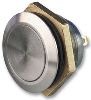ITW SWITCHES 76-5910 Vandal Resistant Switch, 76-59 Series, 19.3 mm, SPST-NO-DB, Momentary, Round Flush, Natural
