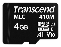 TRANSCEND TS4GUSD410M Flash Memory Card, MLC NAND, MicroSD Card, Class 1, Class 10, 4 GB